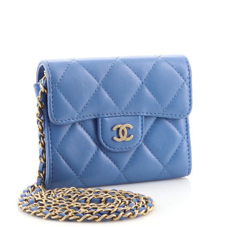Chanel Classic Flap Card Holder on Chain Quilted Lambskin Mini at