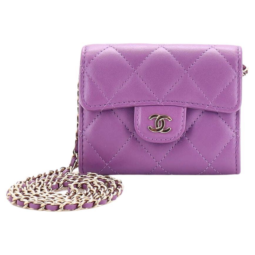 Chanel Classic Flap Card Holder on Chain Quilted Lambskin Mini