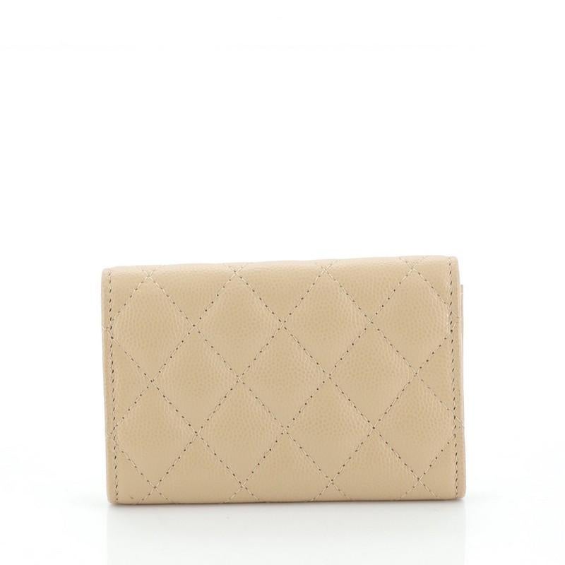 Chanel Classic Flap Card Holder Quilted Caviar In Good Condition In NY, NY