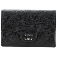  Chanel Classic Flap Card Holder Quilted Caviar