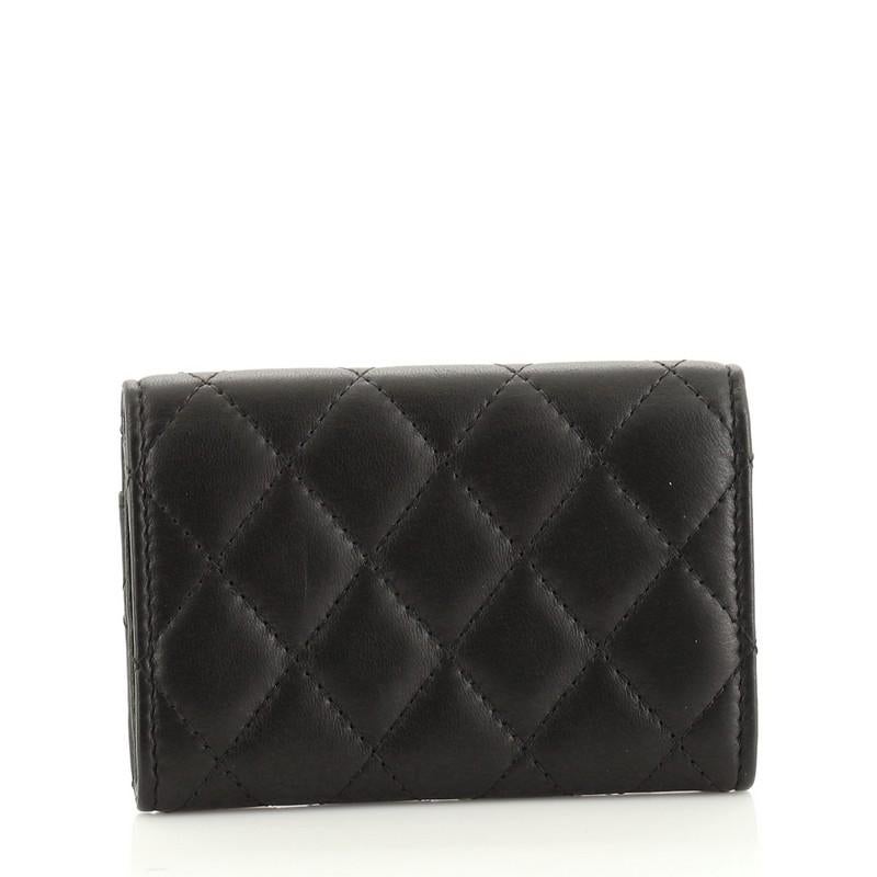Chanel Classic Flap Card Holder Quilted Lambskin In Good Condition In NY, NY