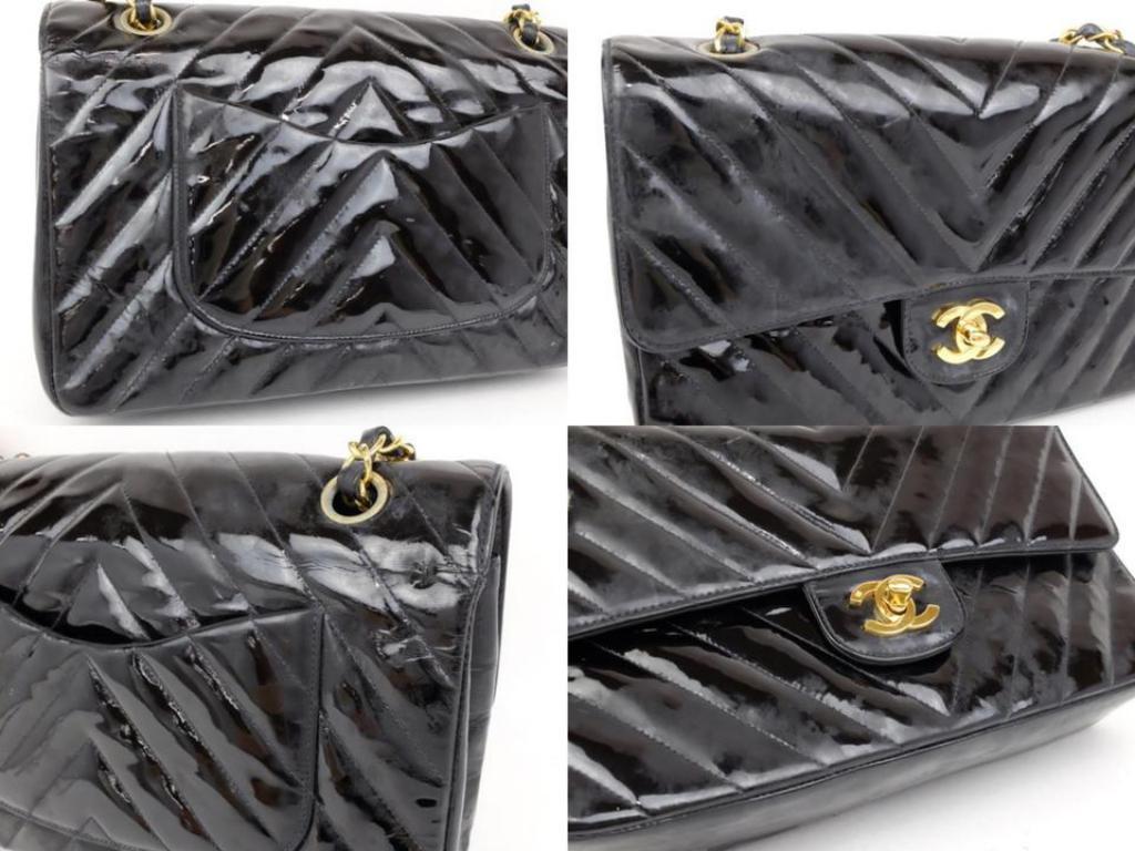 Women's Chanel Classic Flap Chevron Quilted Medium 232106 Black Shoulder Bag For Sale