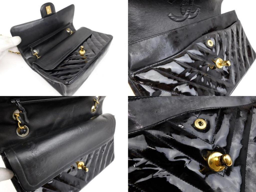 Chanel Classic Flap Chevron Quilted Medium 232106 Black Shoulder Bag For Sale 2