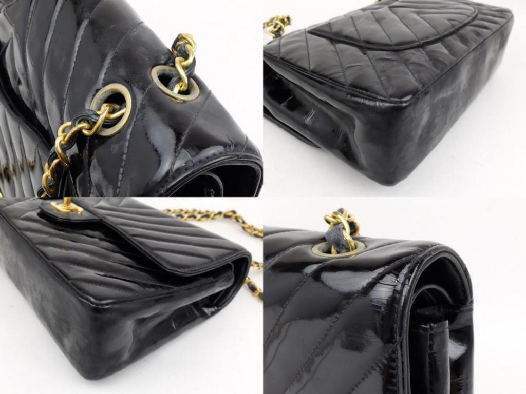 Chanel Classic Flap Chevron Quilted Medium 232106 Black Shoulder Bag For Sale 5