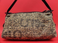 Chanel Classic Flap Clover Charm 216293 Black Tweed Shoulder Bag