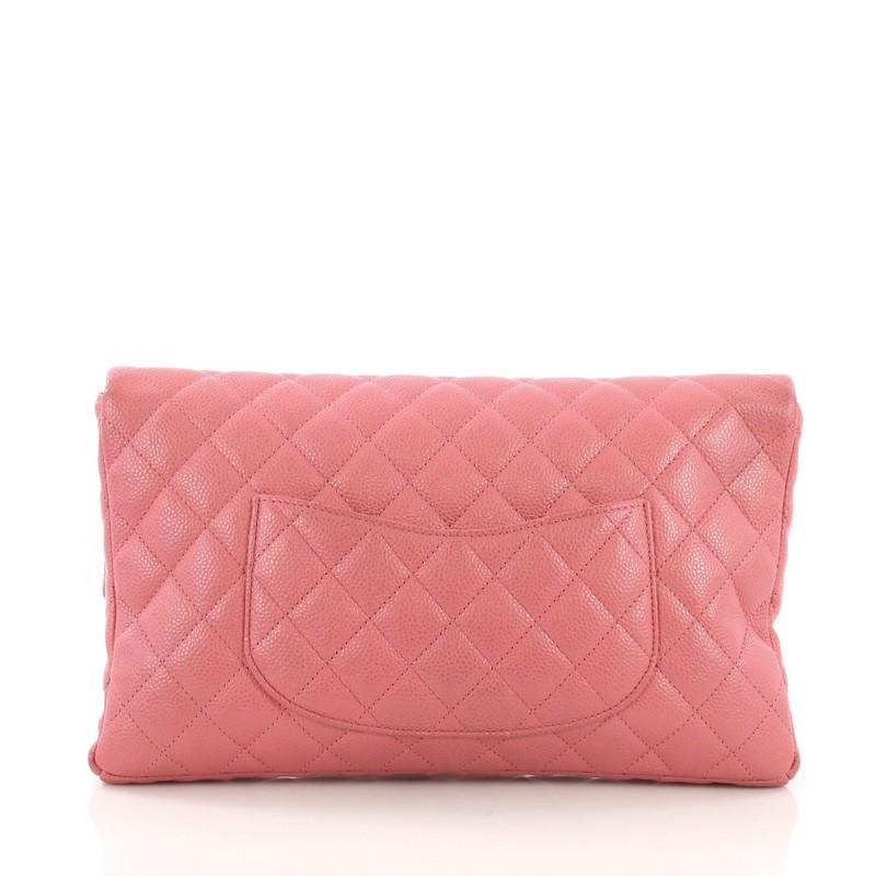 Chanel Classic Flap Clutch Quilted Caviar In Good Condition In NY, NY