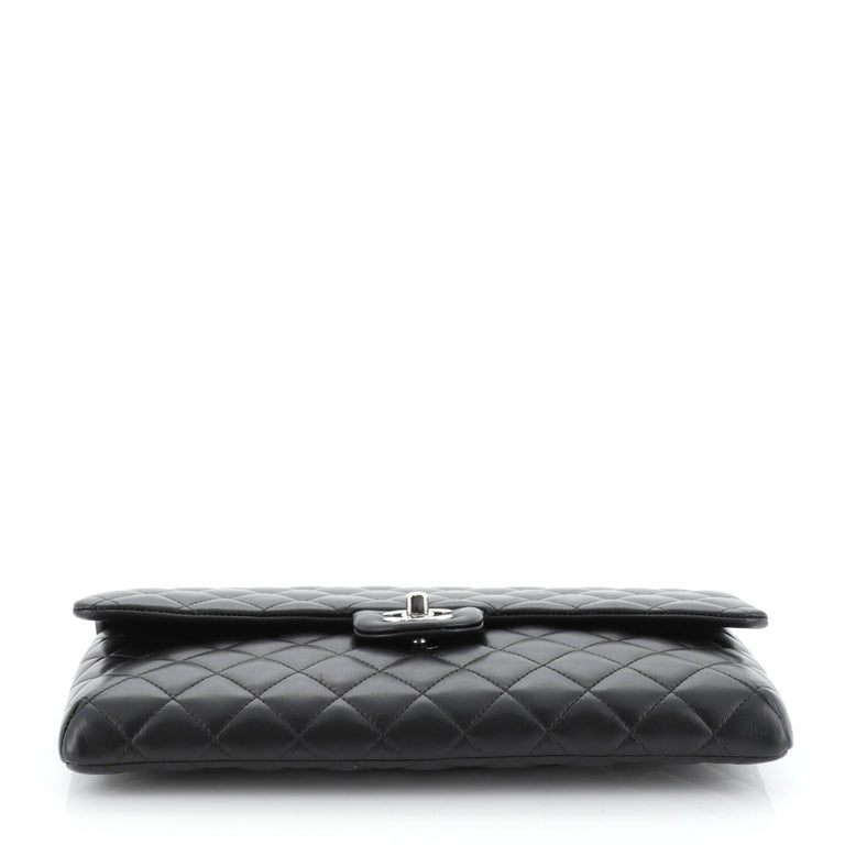 CHANEL Caviar Quilted Flap Clutch Black 267136