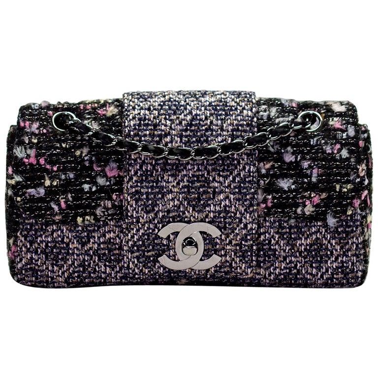 Chanel Tweed Watersnake Quilted Medium CC Filigree Flap - Chanel