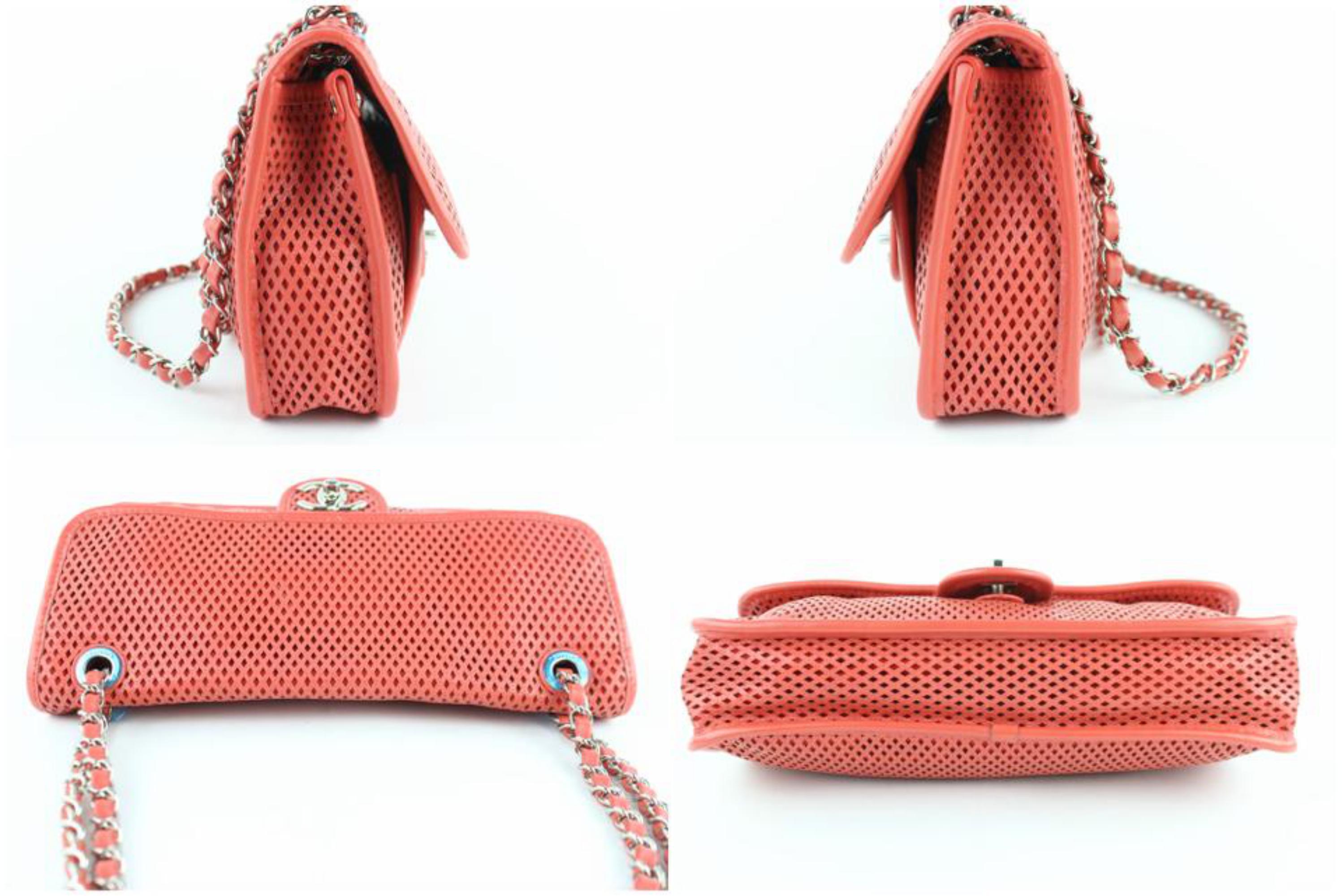 Chanel Classic Flap Coral Up In The Air Chain 5ce0103 Red-orange Shoulder Bag For Sale 1