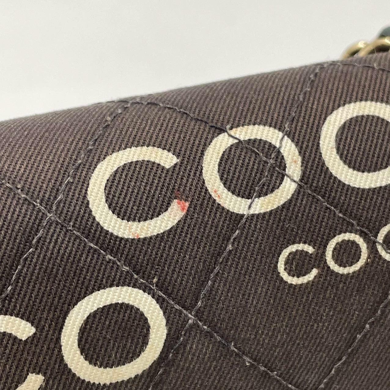Chanel Classic Flap Diamond Stitch 2002 Black Denim with Coco Logo Prints 24k For Sale 12