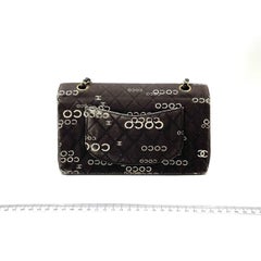 Chanel Classic Flap Diamond Stitch 2002 Black Denim with Coco Logo Prints 24k