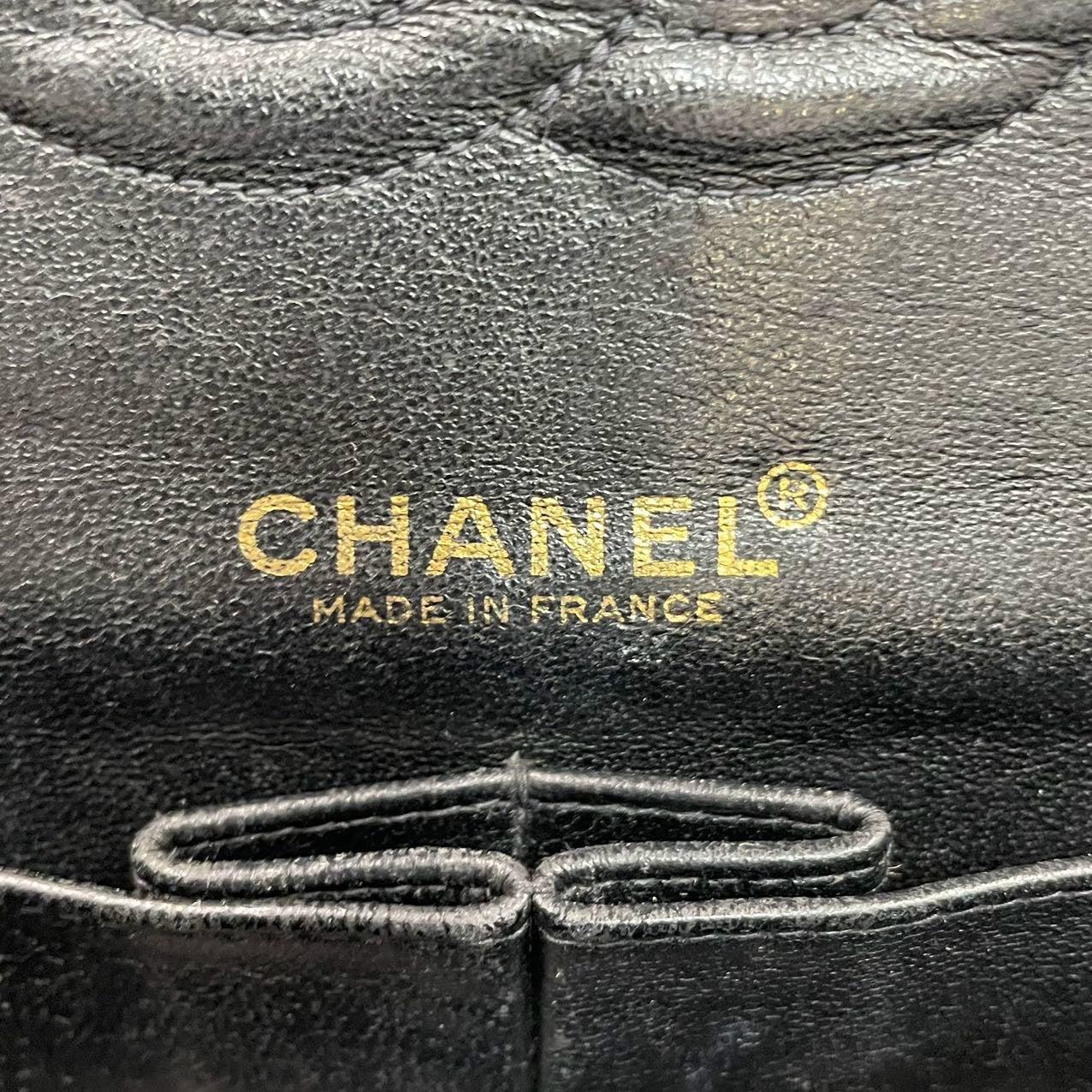 Chanel Classic Flap Diamond Stitch 2002 Black Denim with Coco Logo Prints 24k For Sale 3