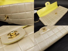 Chanel Classic Flap East West Pearlized 226022 Iridescent Beige Shoulder Bag