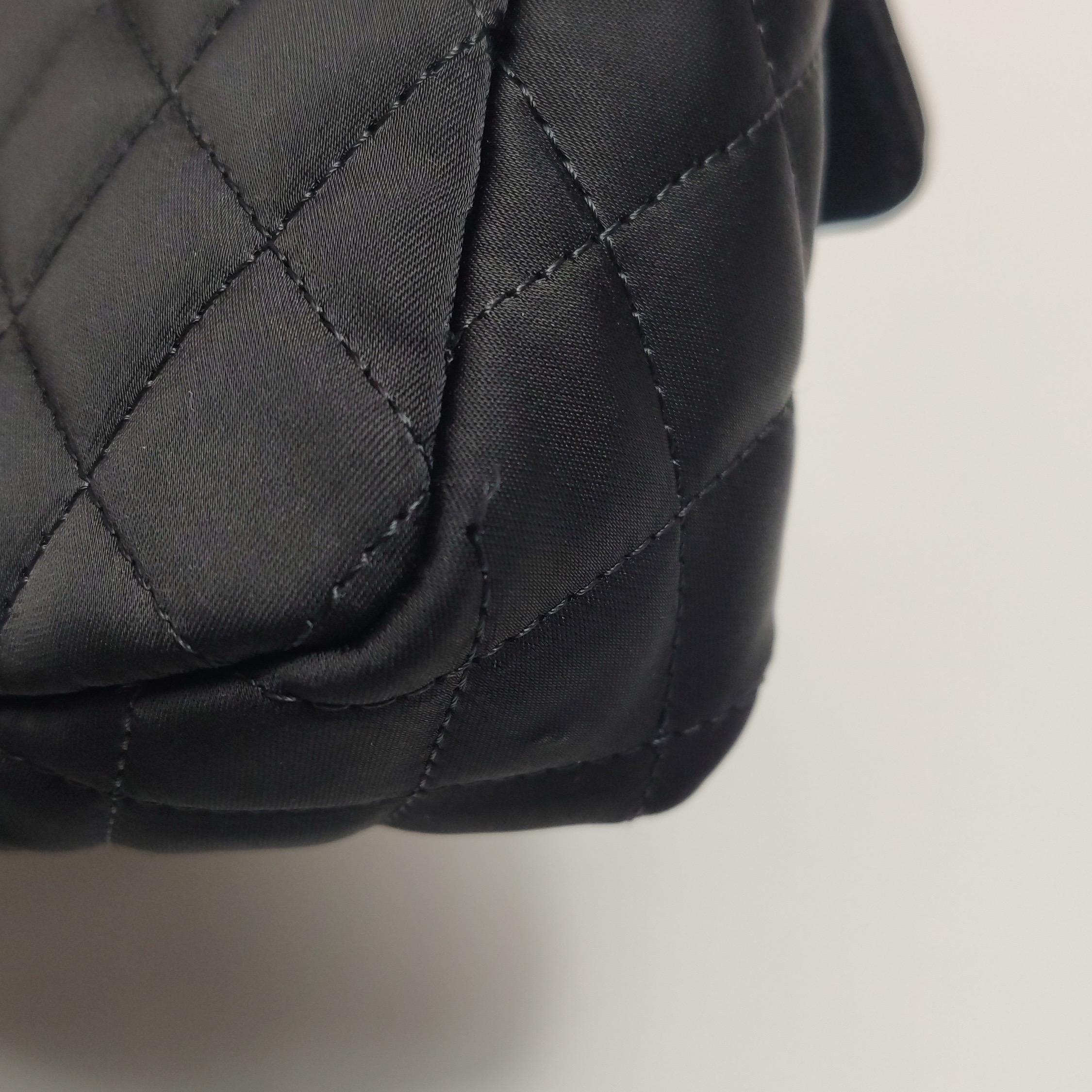 Chanel Classic Flap Extra Mini Black Silk Satin Quilted Gold-tone Hardware 12