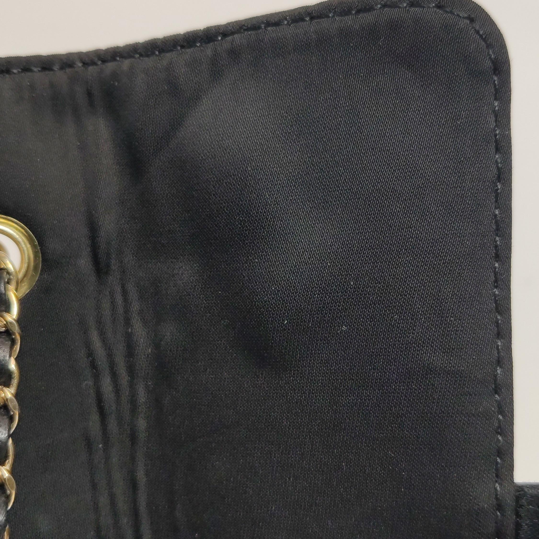 Chanel Classic Flap Extra Mini Black Silk Satin Quilted Gold-tone Hardware 3