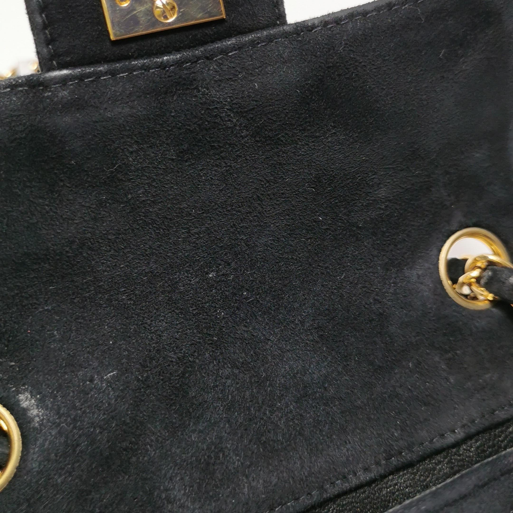 Chanel Classic Flap Extra Mini Black Suede Quilted Gold-tone Hardware For Sale 6