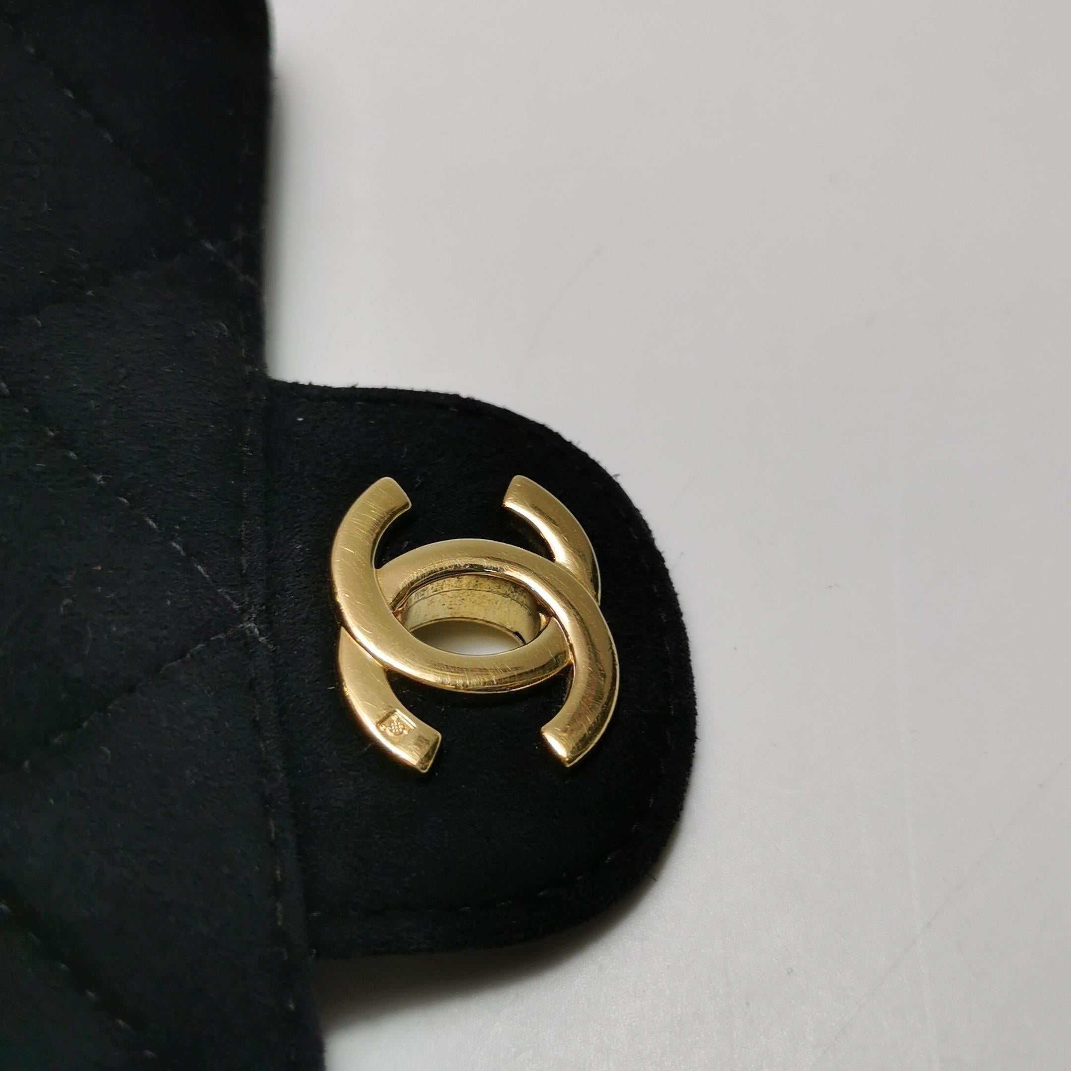 Chanel Classic Flap Extra Mini Black Suede Quilted Gold-tone Hardware For Sale 9