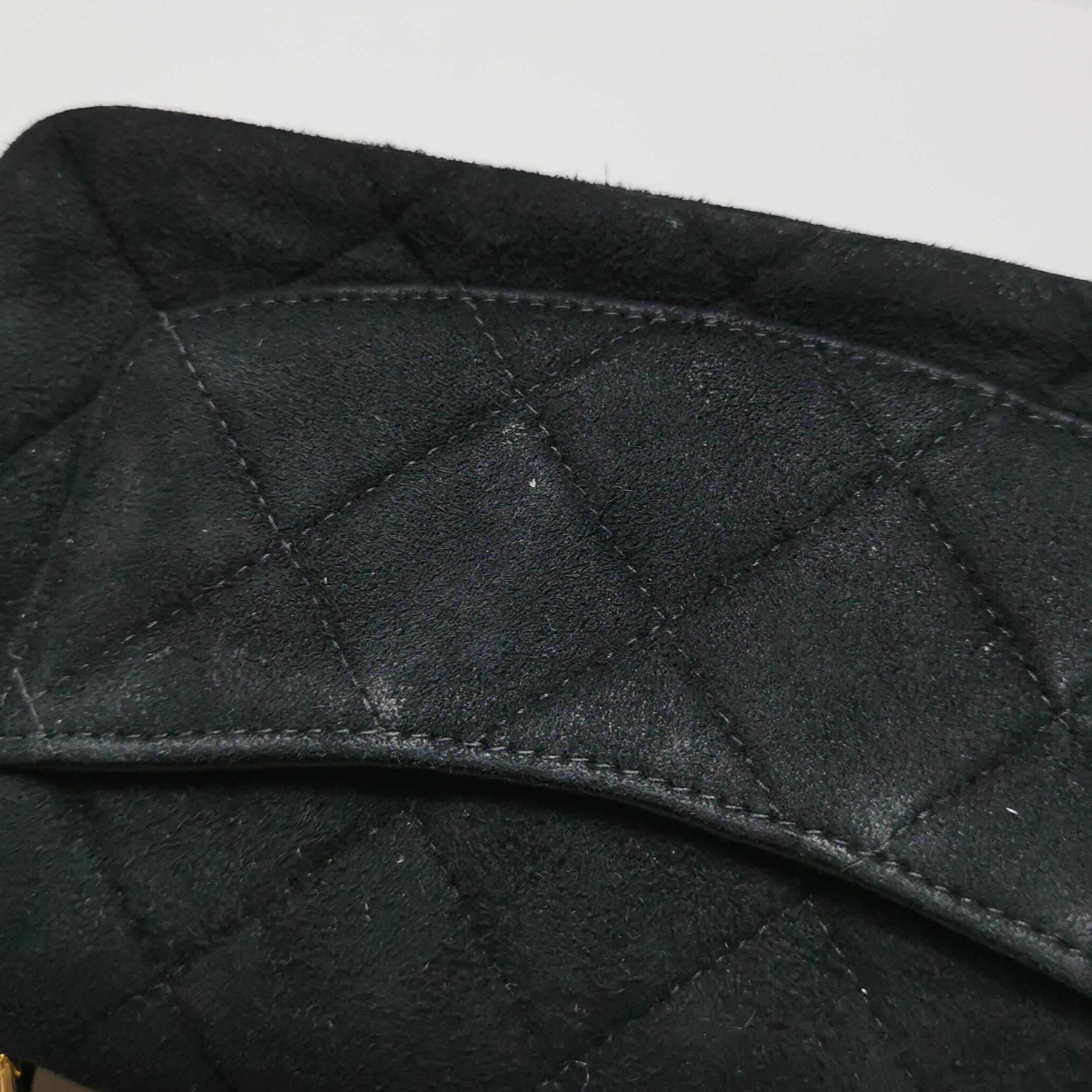 Chanel Classic Flap Extra Mini Black Suede Quilted Gold-tone Hardware For Sale 12