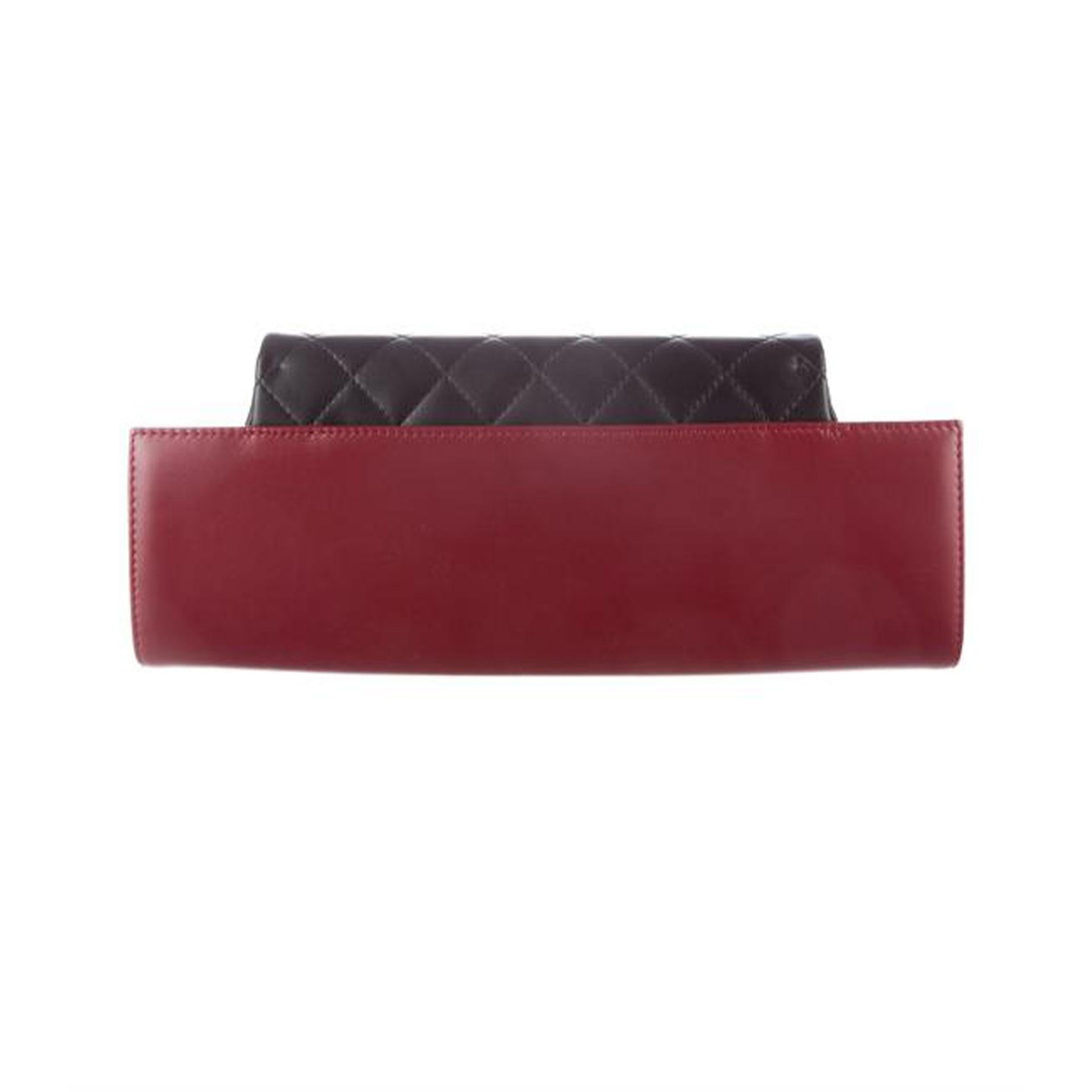 Red Chanel Classic Flap Clutch Gabrielle Brasserie Menu Burgundy Black Lambskin  Bag For Sale