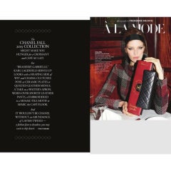 Chanel Classic Flap Clutch Gabrielle Brasserie Menu Burgundy Black Lambskin  Bag