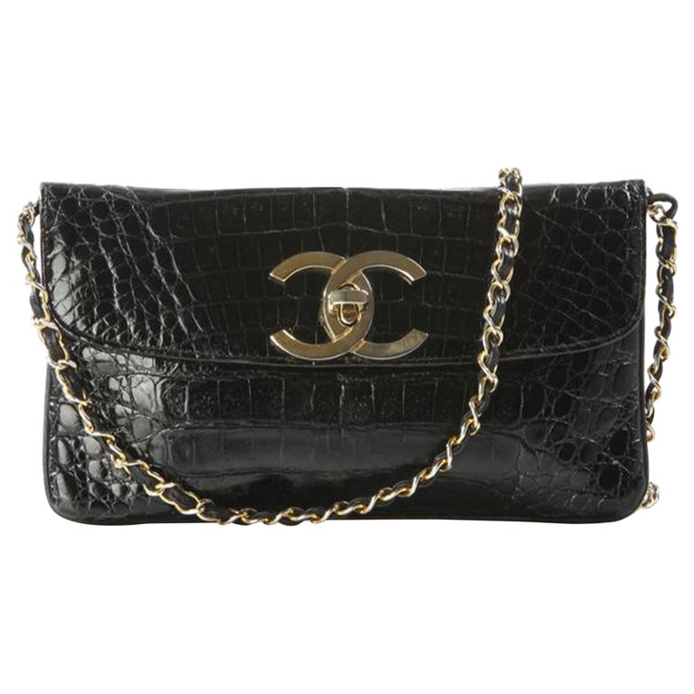 Chanel Dark Brown Shiny Alligator Small Classic Double Flap Gold Hardware,  1996-1997 Available For Immediate Sale At Sotheby's