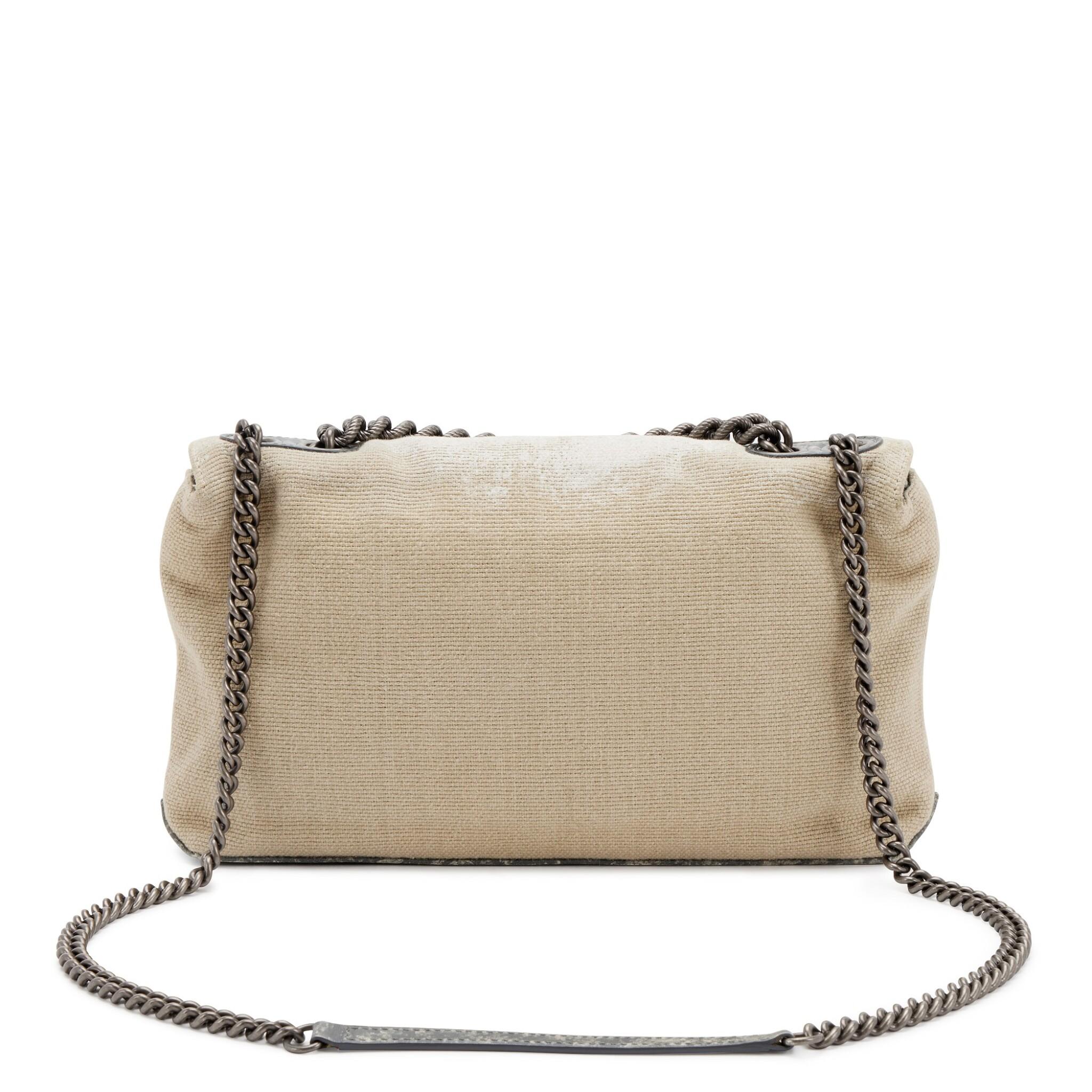 Chanel Classic Flap Graffiti Boy Art School Oh My Bolsa de hombro de lona caqui en venta 1