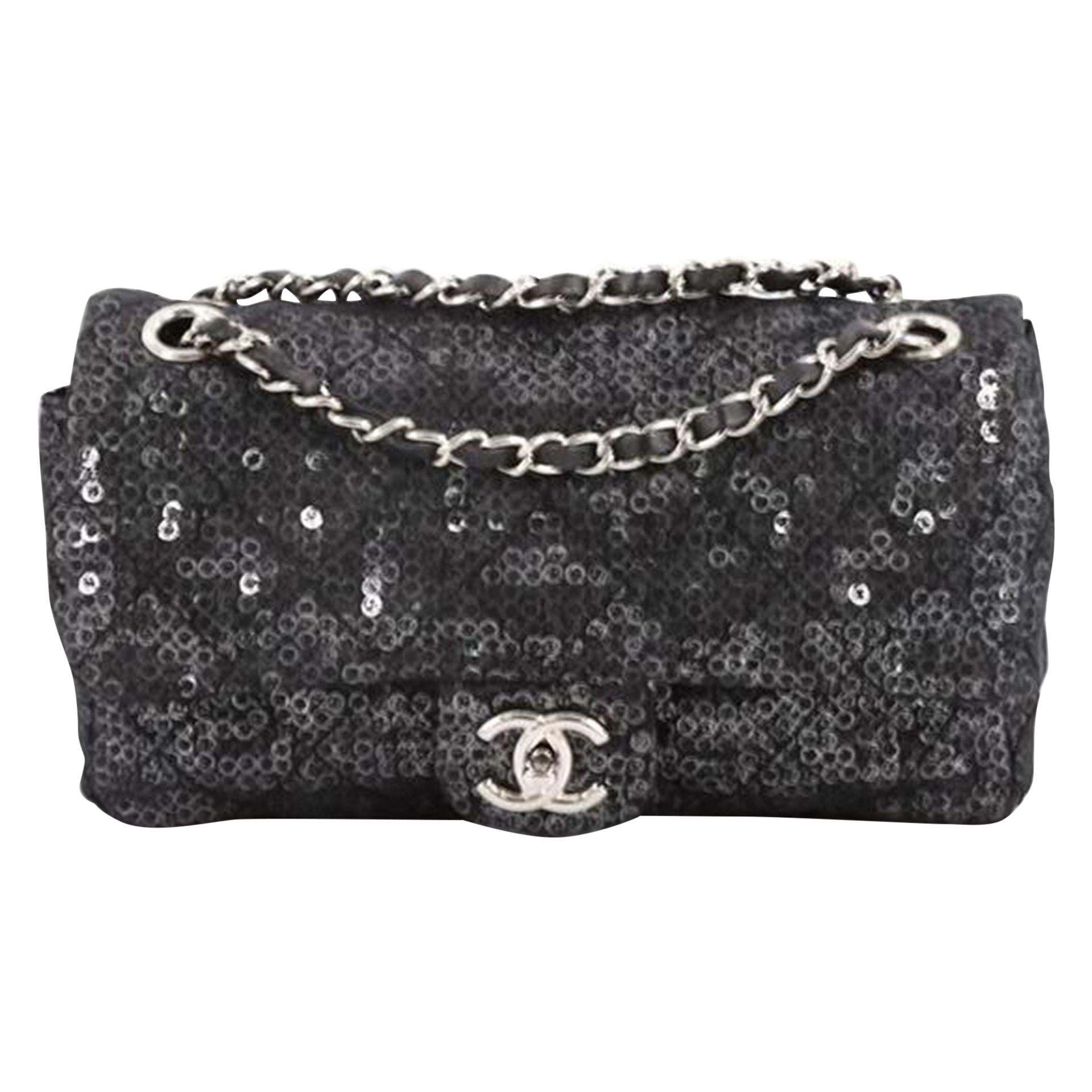 Chanel Black Distressed Calfskin Quilted Uniform Crossbody Bag For Sale