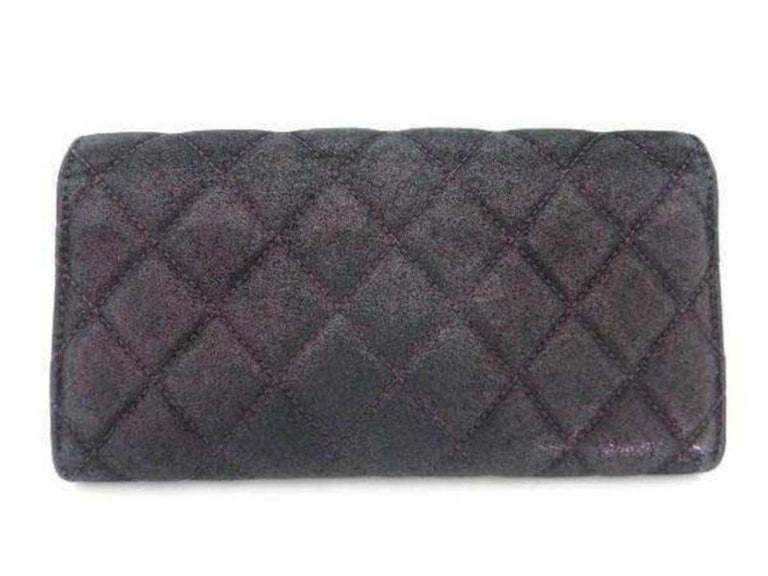 Chanel Classic Flap Iridescent Blue-purple Long Wallet 230784 Cotton ...