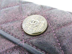 Chanel Classic Flap Iridescent Blue-purple Long Wallet 230784 Cotton Clutch