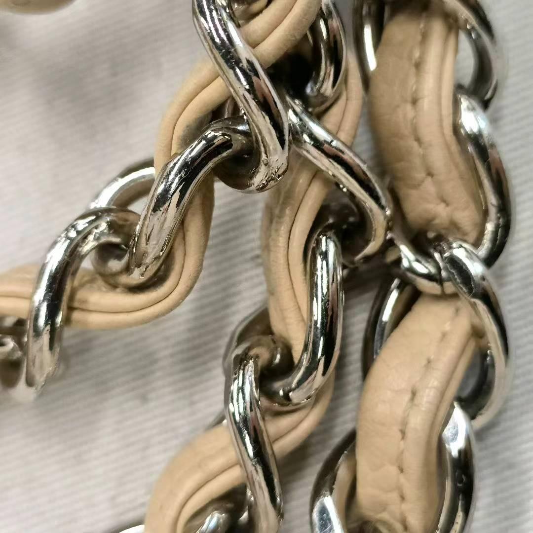 Chanel Classic Flap Jumbo 2009 Beige Caviar Leather Single Flap Silver Hardware 12