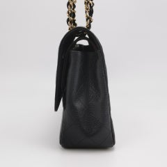 Chanel Classic Flap Jumbo 2011 Black Caviar Leather Double Flap Gold Hardware