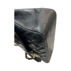 Chanel Classic Flap Jumbo 2012 Black Caviar Leather Double Flap Gold Hardware
