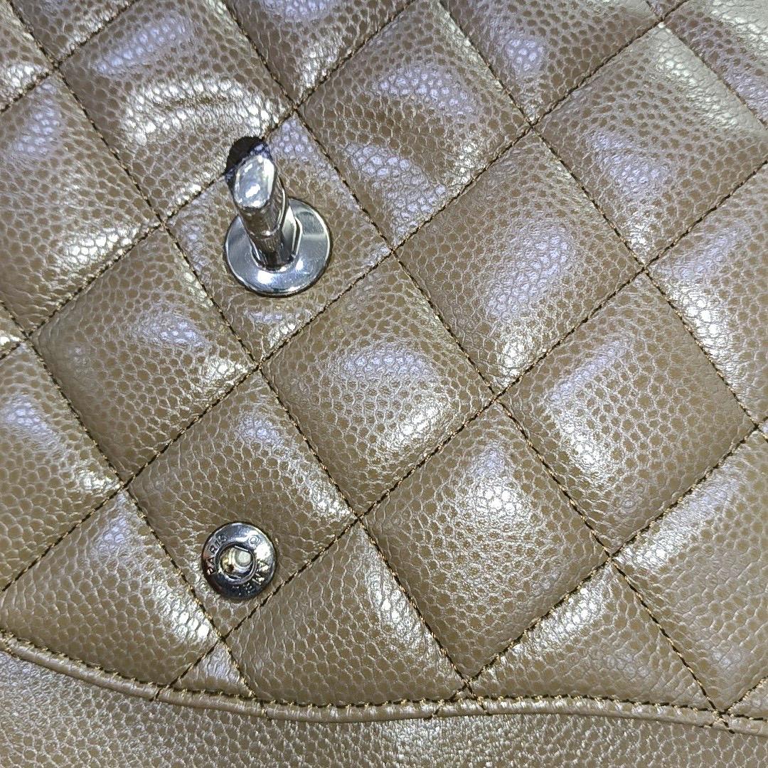 Chanel Classic Flap Jumbo 2012 Coffee Brown Caviar Leather Double Flap Silver Ha 4