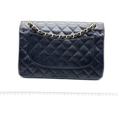 Chanel Classic Flap Jumbo 2014 Black Caviar Leather Double Flap Gold Hardware