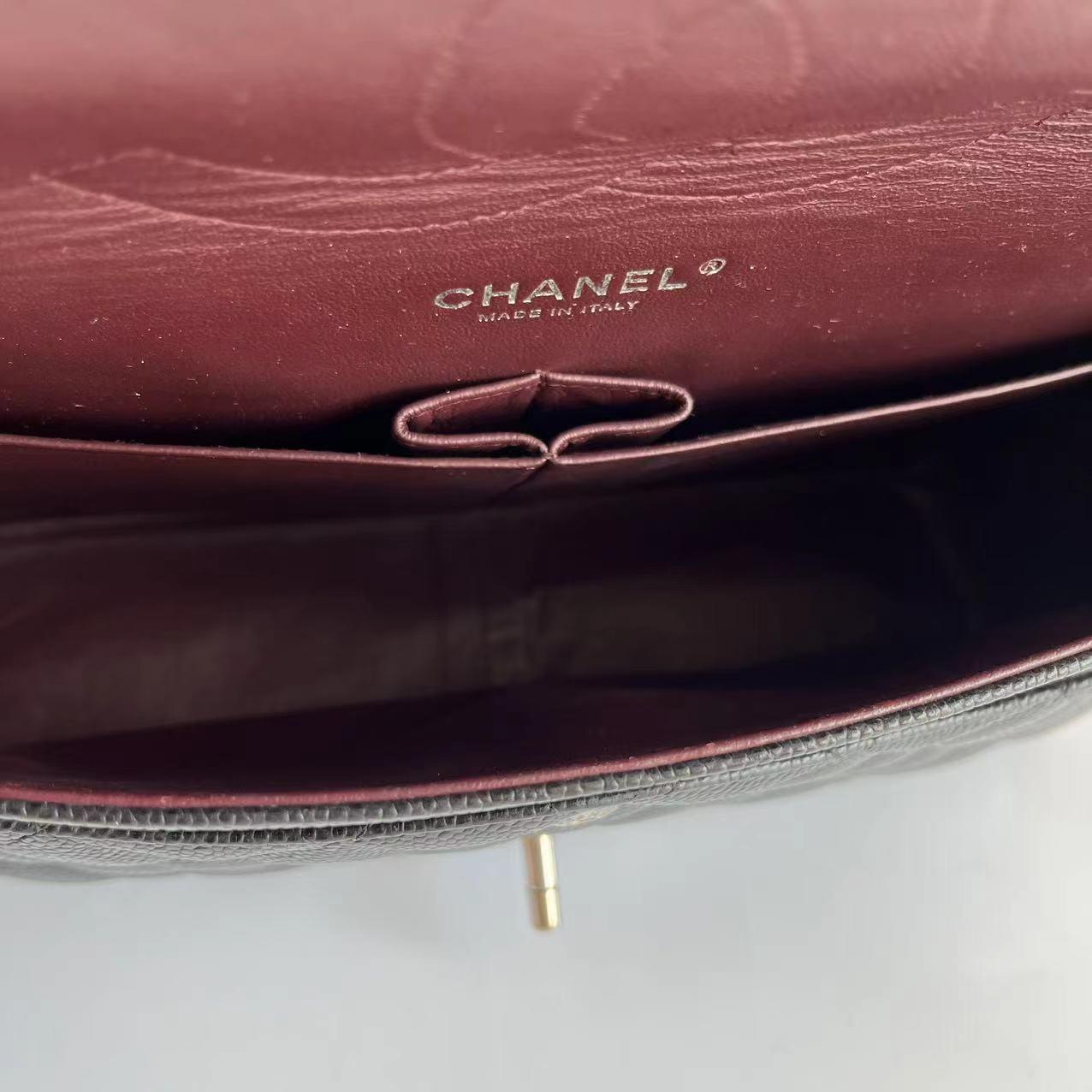 Chanel Classic Flap Jumbo Nero Caviale Pelle Doppia Flap Hardware Argento 2011 in vendita 14
