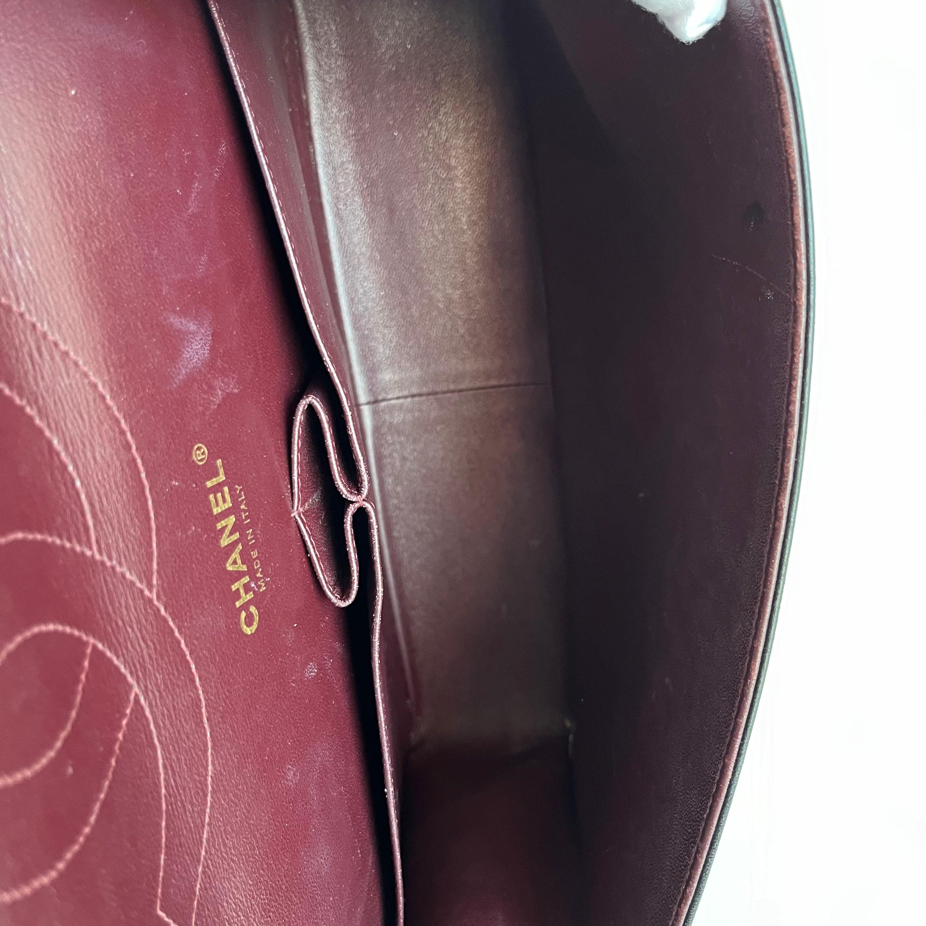 Chanel Classic Flap Jumbo Noir Cuir d'agneau Double rabat Ferrures dorées en vente 10