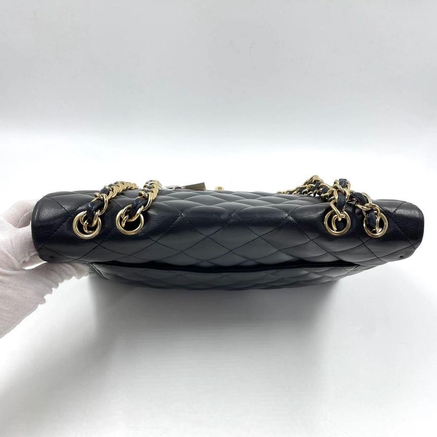 Chanel Classic Flap Jumbo Black Lambskin Leather Gold Hardware 2
