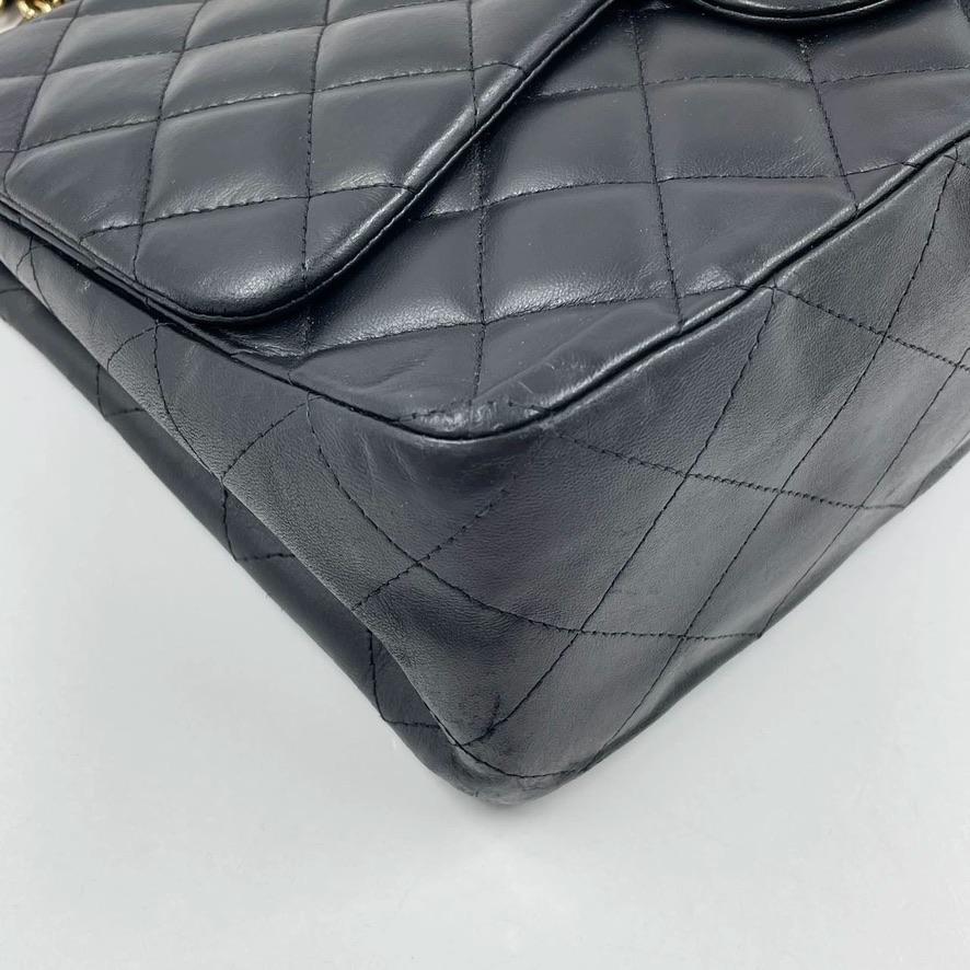 Chanel Classic Flap Jumbo Black Lambskin Leather Gold Hardware 4