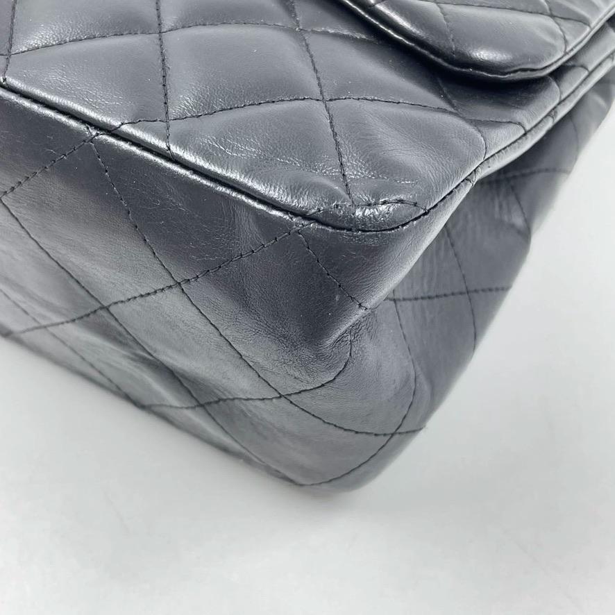 Chanel Classic Flap Jumbo Black Lambskin Leather Gold Hardware 5