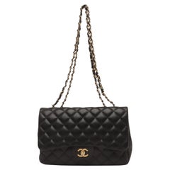 Chanel Classic Flap Jumbo Black Lambskin Leather Single Flap, 2010-2011