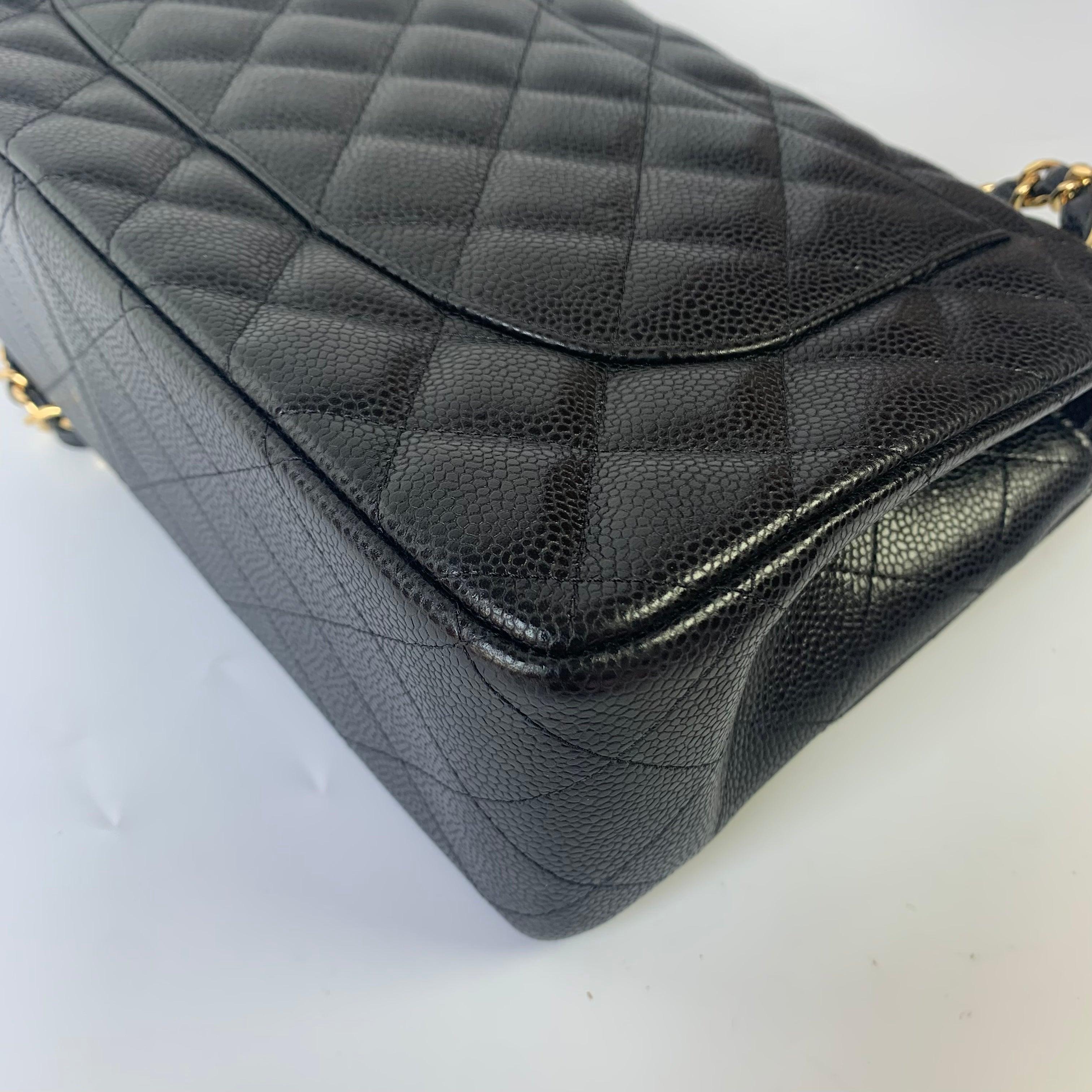 Chanel Classic Flap Jumbo Caviar Leather Double Flap w/ Gold Hardware, 2015-2016 6