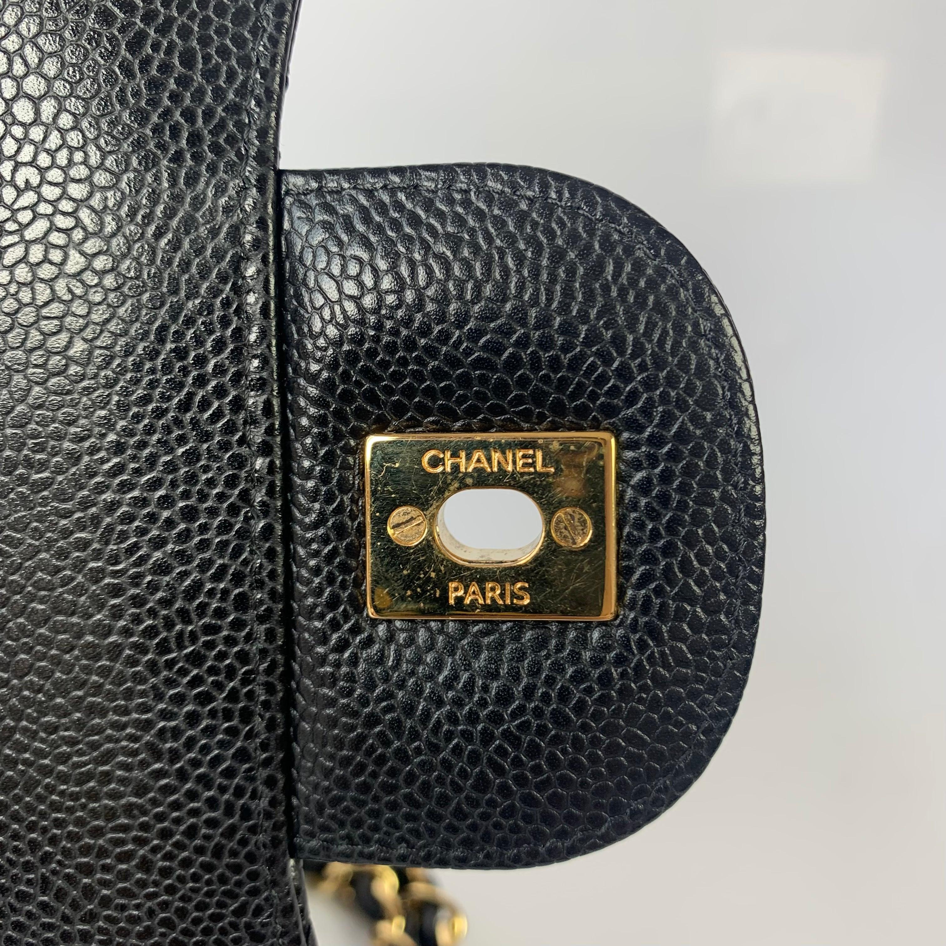 Chanel Classic Flap Jumbo Caviar Leather Double Flap w/ Gold Hardware, 2015-2016 12