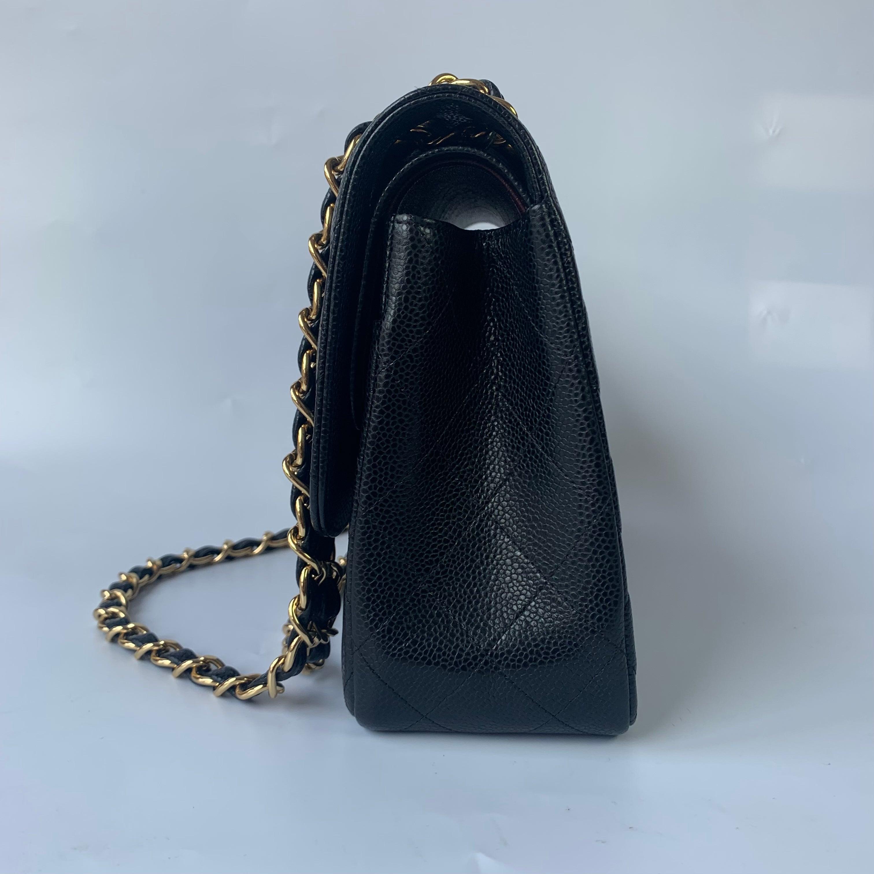 Women's Chanel Classic Flap Jumbo Caviar Leather Double Flap w/ Gold Hardware, 2015-2016