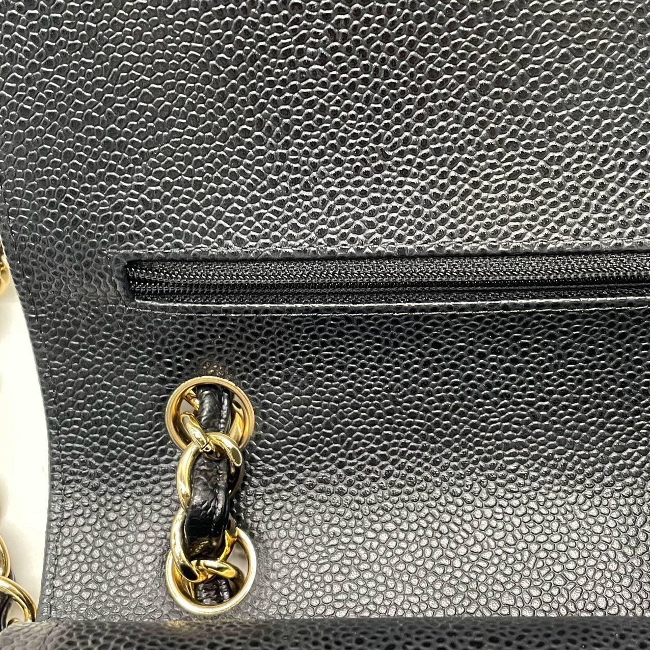 Chanel Classic Flap Jumbo Caviar Leather Double Flap with Gold Hardware, 2012 10