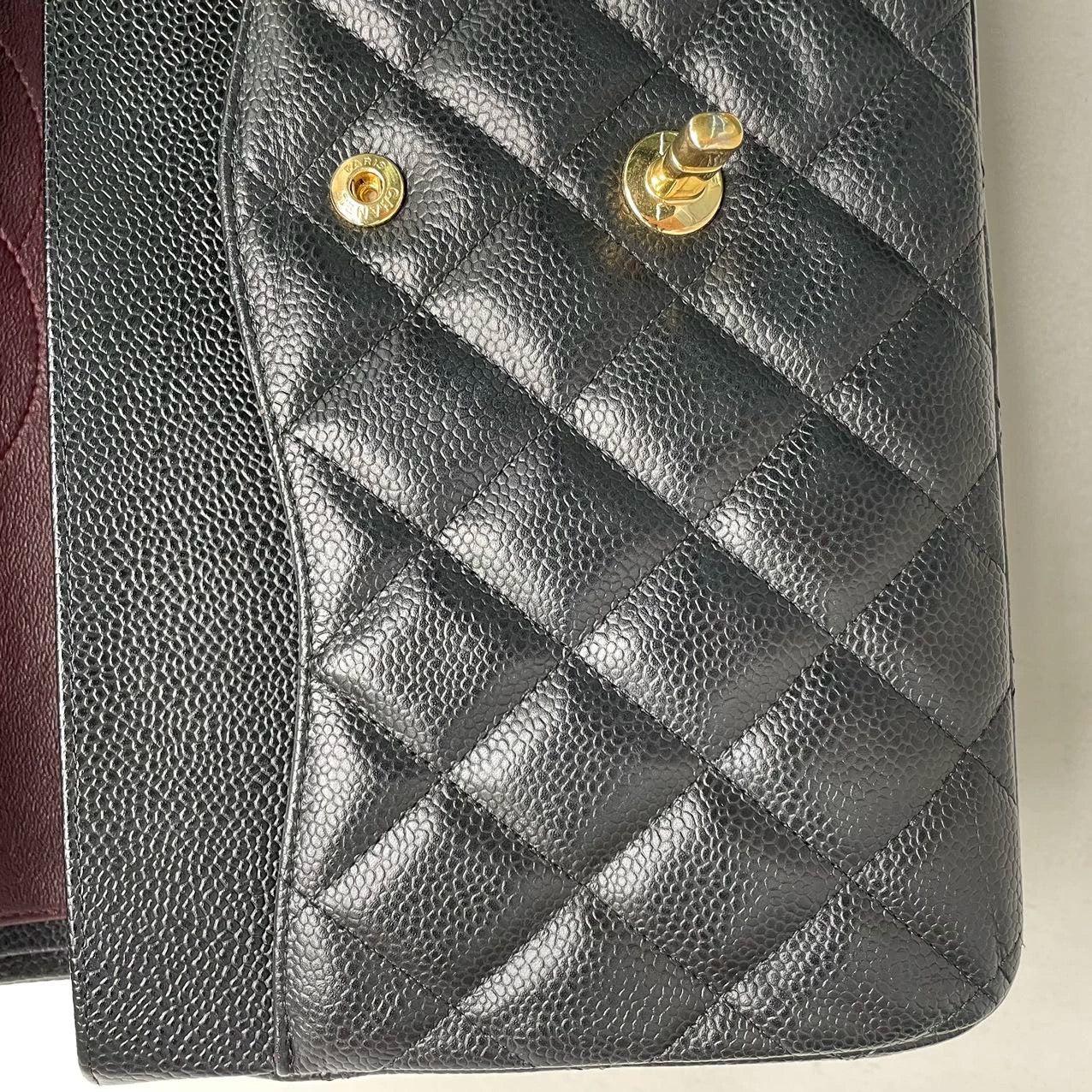 Chanel Classic Flap Jumbo Caviar Leather Double Flap with Gold Hardware, 2012 11