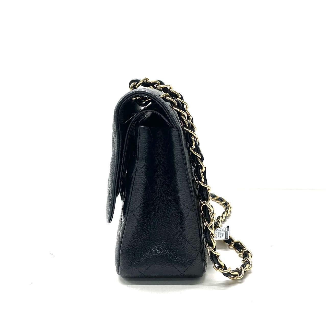Chanel Classic Flap Jumbo Caviar Leather Double Flap with Gold Hardware, 2012 In Excellent Condition In AUBERVILLIERS, FR