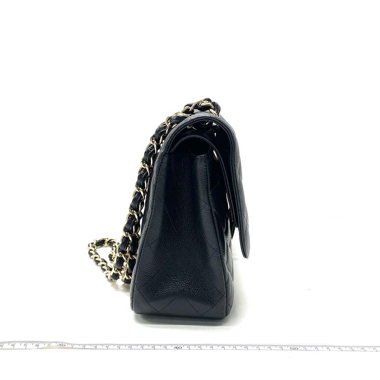 Women's Chanel Classic Flap Jumbo Caviar Leather Double Flap with Gold Hardware, 2012