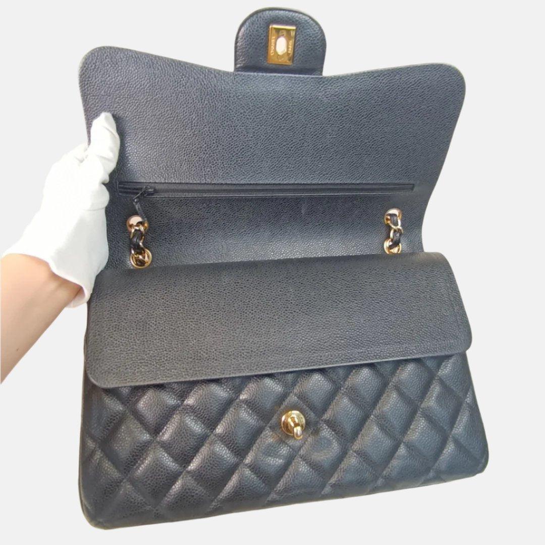 Chanel Classic Flap Jumbo Caviar Leather Double Flap with Gold Hardware, 2012 3