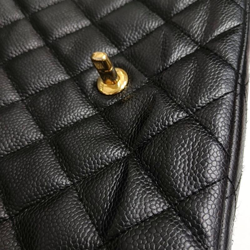 Chanel Classic Leather Jumbo Caviar Leather Single Flap 24k Gold Hardware 2008-09 en vente 3