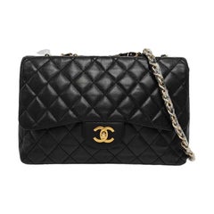 Chanel Classic Flap Jumbo Caviar Leather Single Flap 24k Gold Hardware 2008-09